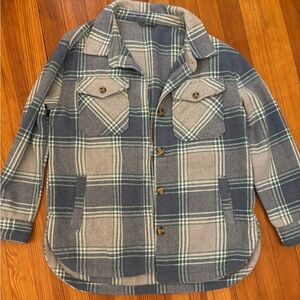 Plaid Button-Up Women's Jacket